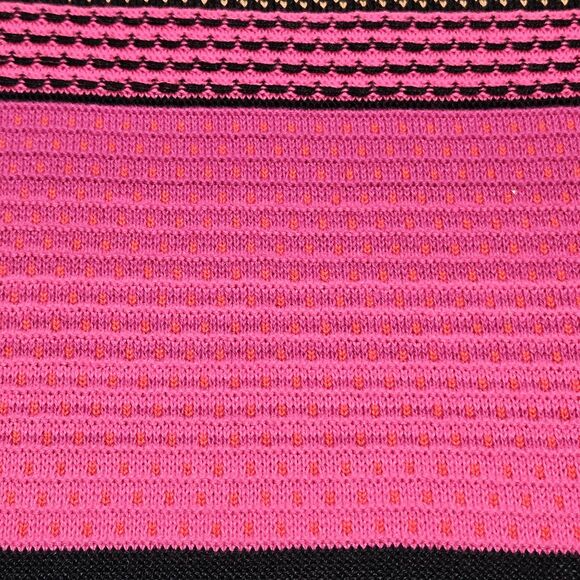 Skovhuus Danish Designer Vibrant Striped Knit Short Sleeve Stylish Sweater Dress - Picture 7 of 13